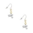 thumbnail image 1 of Delight Jewelry Silvertone Hit Like a Girl with Enamel Volleyball Gold Tone Infinity French Earrings, 1 of 4