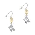thumbnail image 1 of Delight Jewelry Silvertone Hit the Sweet Spot with Softball Goldtone Leaf French Earrings, 1 of 4