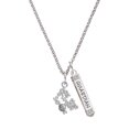 thumbnail image 1 of Delight Jewelry Silvertone Hit the Sweet Spot with Softball Silvertone Guardian Angel Bar Charm Necklace, 23", 1 of 4