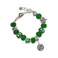 thumbnail image 1 of Delight Jewelry Silvertone Hope in Circle - Green Irish Luck Bead Charm Bracelet, 7.5", 1 of 4