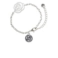 thumbnail image 1 of Delight Jewelry Silvertone Hope in Circle Silver-tone Flower Link Chain Bracelet, 6.75"+2" Extender, 1 of 4