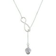thumbnail image 1 of Delight Jewelry Silvertone Hope on White Spinners Silver tone Elegant Infinity Lariat Necklace, 1 of 4