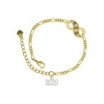 thumbnail image 1 of Delight Jewelry Silvertone Horizontal Year 2019 Gold-tone Paw Infinity Link Chain Bracelet, 6"+2" Extender, 1 of 3