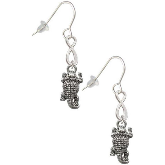 Delight Jewelry Silvertone Horn Toad Silver tone Infinity French Earrings