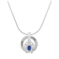 thumbnail image 1 of Delight Jewelry Silvertone Horseshoe with Oval Blue Crystal Live Ring Charm Necklace, 18", 1 of 4