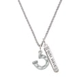 thumbnail image 1 of Delight Jewelry Silvertone Horseshoe with Side Loop Silvertone Live the Life You Have Imagined Bar Charm Necklace, 23", 1 of 4