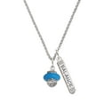 thumbnail image 1 of Delight Jewelry Silvertone Hot Blue Center Spinner Silvertone Balance Bar Charm Necklace, 23", 1 of 4
