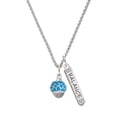thumbnail image 1 of Delight Jewelry Silvertone Hot Blue Giraffe Print Spinner Silvertone Balance Bar Charm Necklace, 23", 1 of 4