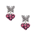 thumbnail image 1 of Delight Jewelry Silvertone Hot Pink Cheetah Print Heart Silvertone Antiqued Butterfly Post Earrings, 1 of 4