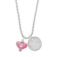 thumbnail image 1 of Delight Jewelry Silvertone Hot Pink Enamel Heart with Cutout She is Clothed in Stength and Dignity Charm Necklace, 20"+3", 1 of 4