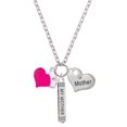 thumbnail image 1 of Delight Jewelry Silvertone Hot Pink Heart with Nurse Hat Always My Mother Bar Zoe Necklace, 1 of 4