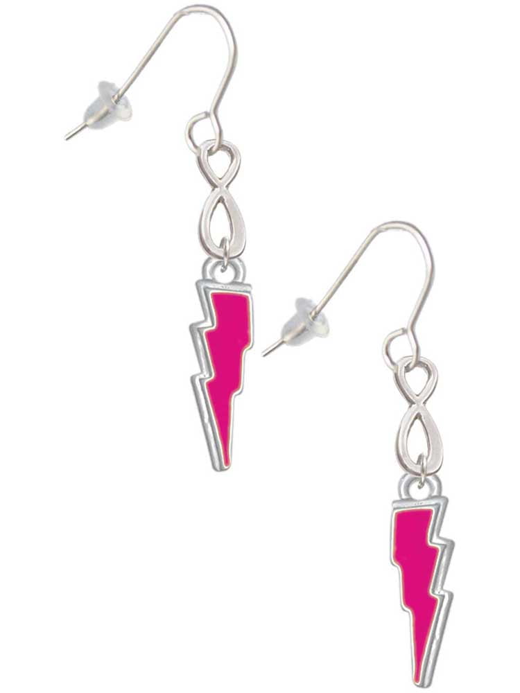 Delight Jewelry Silvertone Hot Pink Lightning Bolt Silver tone