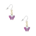 thumbnail image 1 of Delight Jewelry Silvertone Hot Pink & Purple Butterfly Gold Tone Infinity French Earrings, 1 of 4