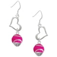 thumbnail image 1 of Delight Jewelry Silvertone Hot Pink Softball with Stitching Spinner Open Heart French Earrings, 1 of 4