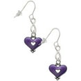 thumbnail image 1 of Delight Jewelry Silvertone Hot Purple Enamel Heart with Cutout Silver tone Infinity French Earrings, 1 of 4
