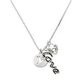 thumbnail image 1 of Delight Jewelry Silvertone Hummingbird Disc - Love and Lock Charm Necklace, 18"+1", 1 of 4
