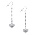 thumbnail image 1 of Delight Jewelry Silvertone I Base Heart - Silver-tone Long Sparkle Dangle French Earrings, 1 of 4