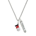 thumbnail image 1 of Delight Jewelry Silvertone I Love Volleyball - Red Heart Silvertone Family Bar Charm Necklace, 23", 1 of 1