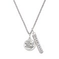 thumbnail image 1 of Delight Jewelry Silvertone I Love You to the Moon and Back Silvertone Fearless Bar Charm Necklace, 23", 1 of 4