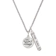 thumbnail image 1 of Delight Jewelry Silvertone I Love You to the Moon and Back Silvertone Hope Anchors the Soul Bar Charm Necklace, 23", 1 of 4