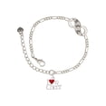 thumbnail image 1 of Delight Jewelry Silvertone I love to Cheer with Red Heart Silver-tone Paw Infinity Link Chain Bracelet, 6"+2" Extender, 1 of 3