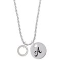 thumbnail image 1 of Delight Jewelry Silvertone I'm A Fighter Eternity Ring Silvertone Script Initial Disc - A - Charm Necklace, 20"+3", 1 of 4
