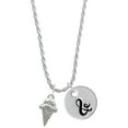thumbnail image 1 of Delight Jewelry Silvertone Ice Cream Cone Silvertone Script Initial Disc - & - Charm Necklace, 20"+3", 1 of 4