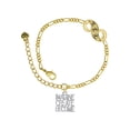 thumbnail image 1 of Delight Jewelry Silvertone Imagine Create Become Gold-tone Paw Infinity Link Chain Bracelet, 6"+2" Extender, 1 of 3