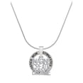 thumbnail image 1 of Delight Jewelry Silvertone Imagine Create Become Gymnastics Mom Ring Charm Necklace, 18", 1 of 4