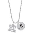 thumbnail image 1 of Delight Jewelry Silvertone Imagine Create Become Silvertone Script Initial Disc - M - Charm Necklace, 20"+3", 1 of 4