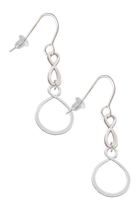 Silvertone Infinity Loop Silver tone Infinity French Earrings