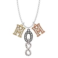 thumbnail image 1 of Delight Jewelry Silvertone Infinity Rope Multi-Colored Crystal Mom Charm Necklace, 1 of 5