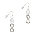 thumbnail image 1 of Delight Jewelry Silvertone Infinity Rope Silvertone Leaf French Earrings, 1 of 5