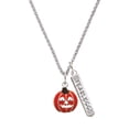 thumbnail image 1 of Delight Jewelry Silvertone Jack O'Lantern with Cutout Eyes Silvertone Fearless Bar Charm Necklace, 23", 1 of 4