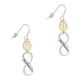 thumbnail image 1 of Delight Jewelry Silvertone Je T'aime Infinity Sign Goldtone Leaf French Earrings, 1 of 4