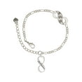 thumbnail image 1 of Delight Jewelry Silvertone Je T'aime Infinity Sign Silver-tone Paw Infinity Link Chain Bracelet, 6"+2" Extender, 1 of 3