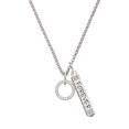 thumbnail image 1 of Delight Jewelry Silvertone Jeremiah 29:11 Eternity Ring Silvertone Forever Bar Charm Necklace, 23", 1 of 4