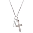 thumbnail image 1 of Delight Jewelry Silvertone John 3:16 Infinity Sign I Set You Apart Engraved Cross Zoey Necklace, 28", 1 of 4