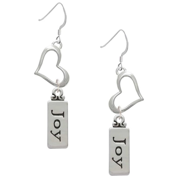 Delight Jewelry Silvertone Joy Open Heart French Earrings
