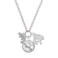 thumbnail image 1 of Delight Jewelry Silvertone Jumping Trout Let Things Go Fall Zoey Charm Necklace, 28", 1 of 4