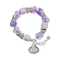 thumbnail image 1 of Delight Jewelry Silvertone Keep Calm Super Girl is Here Purple Butterfly Bead Charm Bracelet, 7"+1" Extender, 1 of 5