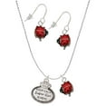 thumbnail image 1 of Delight Jewelry Silvertone Keep Calm Super Girl is Here Red Lucky Ladybug Necklace and Dangle Earrings Set, 1 of 6