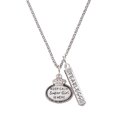 thumbnail image 1 of Delight Jewelry Silvertone Keep Calm Super Girl is Here Silvertone Fearless Bar Charm Necklace, 23", 1 of 4