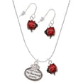 thumbnail image 1 of Delight Jewelry Silvertone Keep Calm The Pharmacist is Here Red Lucky Ladybug Necklace and Dangle Earrings Set, 1 of 6