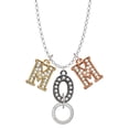 thumbnail image 1 of Delight Jewelry Silvertone Keep Her Safe Infinity Ring Multi-Colored Crystal Mom Charm Necklace, 1 of 5