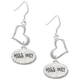 thumbnail image 1 of Delight Jewelry Silvertone Kiss Me ''I'm Magically Delicious'' Open Heart French Earrings, 1 of 4