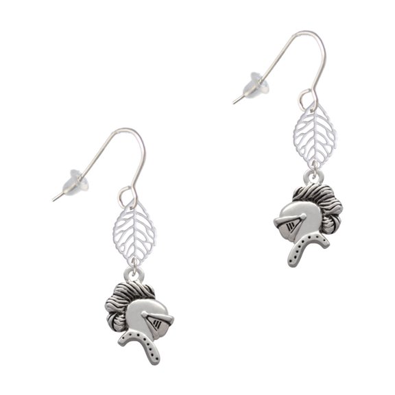Delight Jewelry Silvertone Knight - Mascot Silvertone Leaf French Earrings