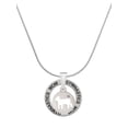 thumbnail image 1 of Delight Jewelry Silvertone Lamb Silhouette Gymnastics Mom Ring Charm Necklace, 18", 1 of 4