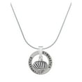 thumbnail image 1 of Delight Jewelry Silvertone Large Angled Rope Spinner Gymnastics Ring Charm Necklace, 18", 1 of 4