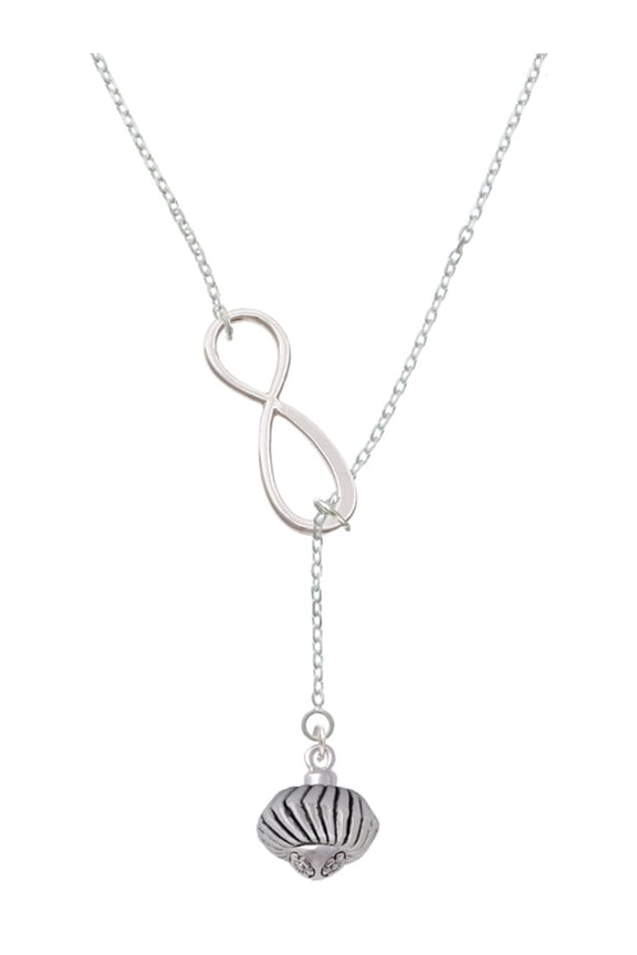 Silvertone Large Angled Rope Spinner Silver tone Elegant Infinity Lariat Necklace